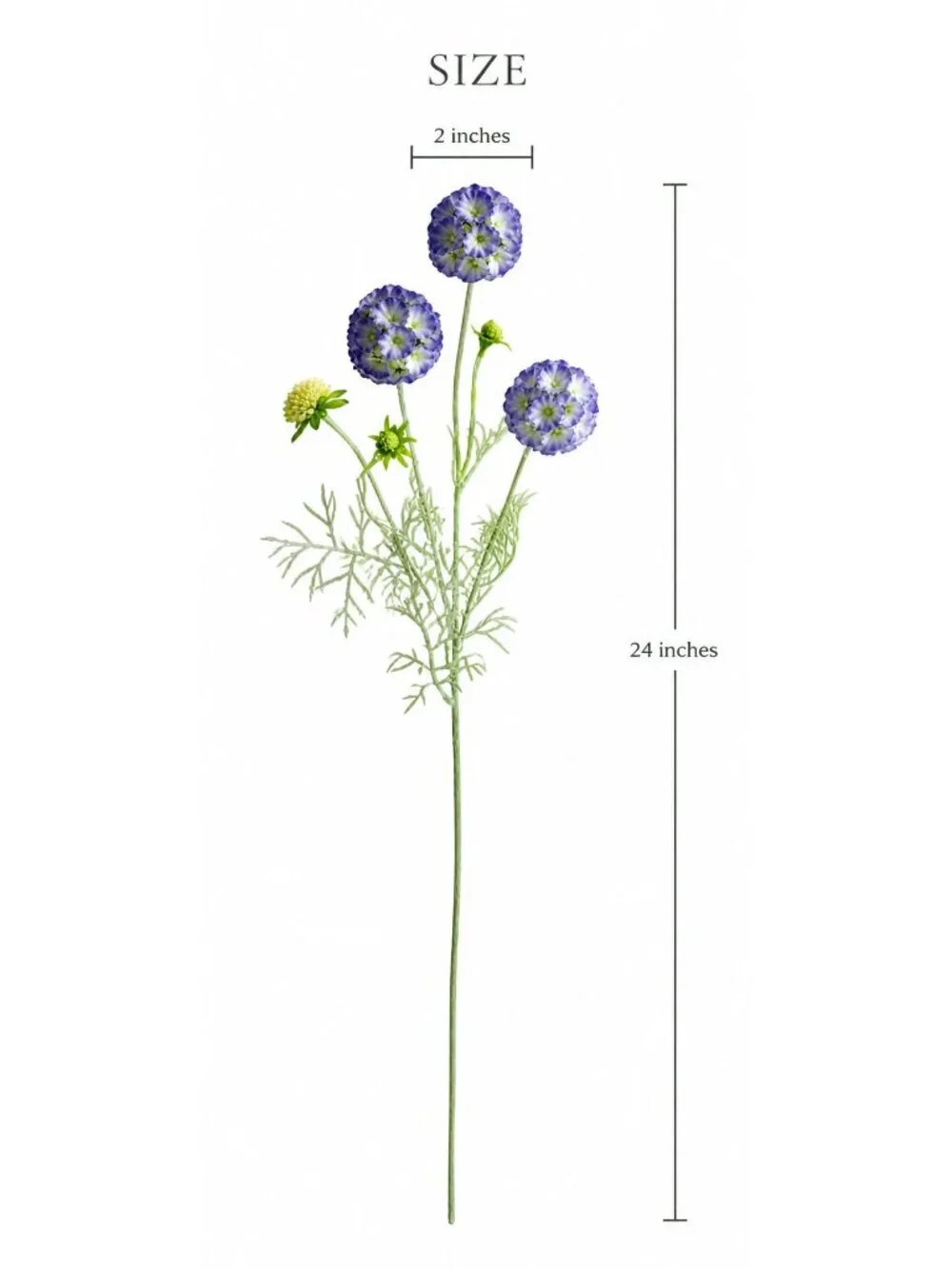 Artificial Scabiosa Flower Stems Purple Blue Large